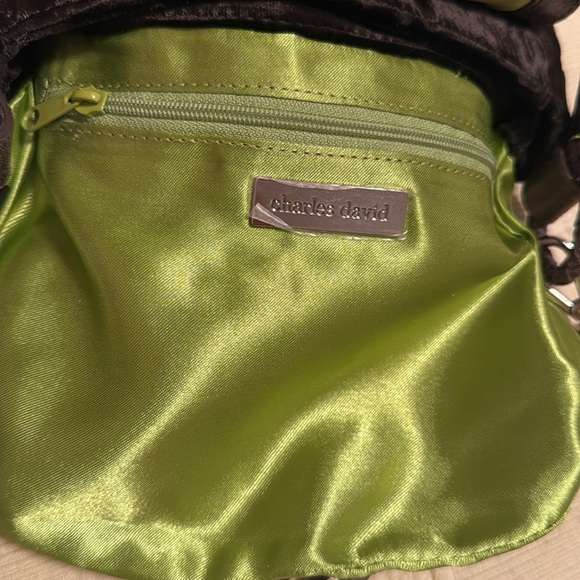 Charles David Brown Velvet Evening Bag with Sparkly Tassle - Picture 10 of 10